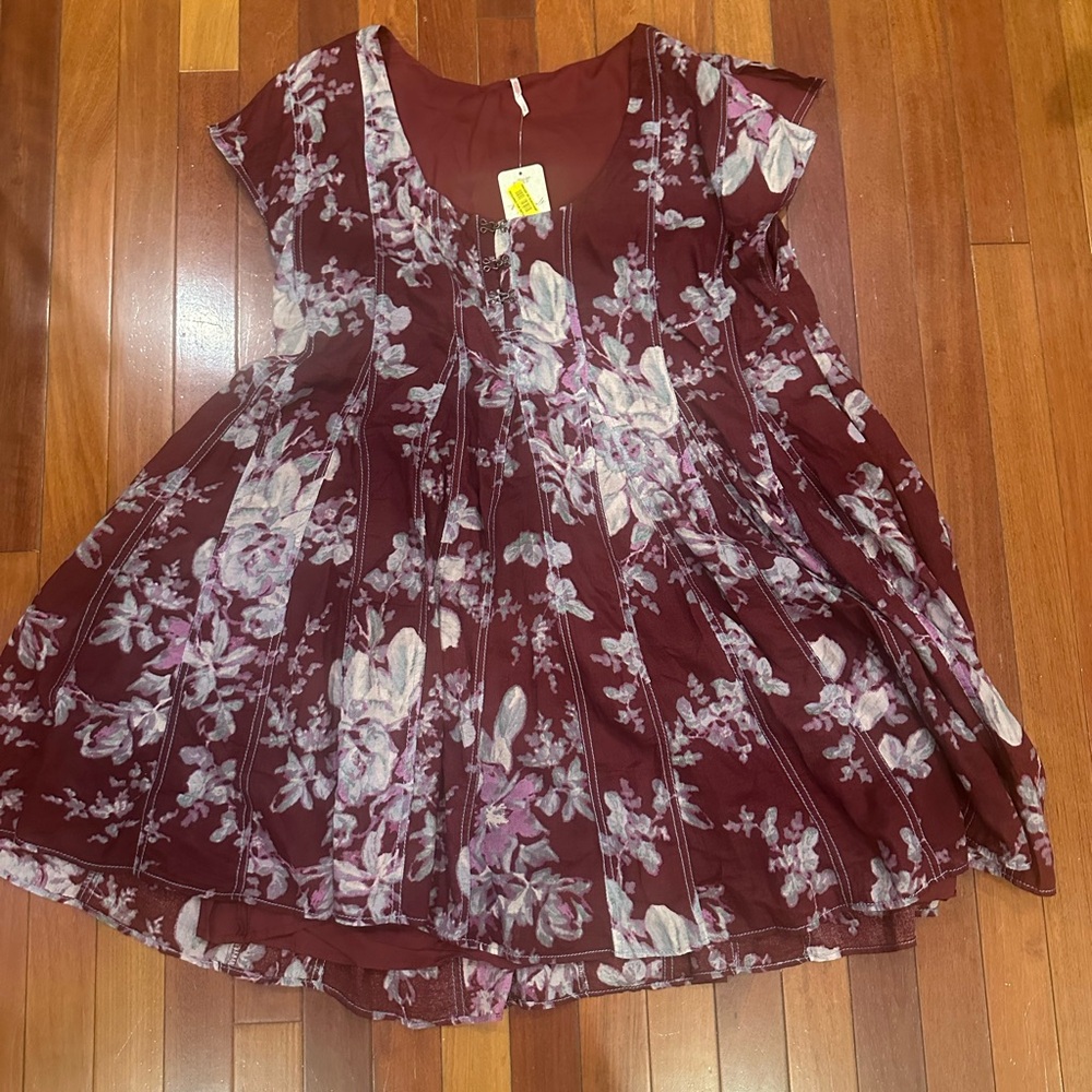 Free People Purple Floral Mini Dress - Picture 2 of 6